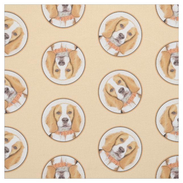 Chihuahua Long-Haired Dog Painting Original Art Fabric (Swatch)