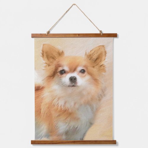 Chihuahua Long_Haired Dog Painting Original Art Hanging Tapestry