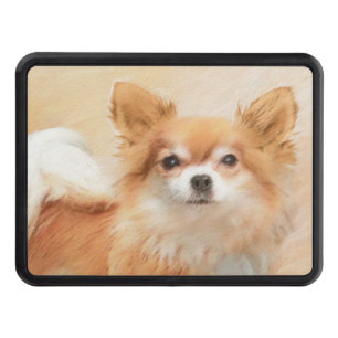 Chihuahua Long-Haired Dog Painting Original Art Hitch Cover