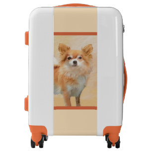 Chihuahua Long-Haired Dog Painting Original Art Luggage