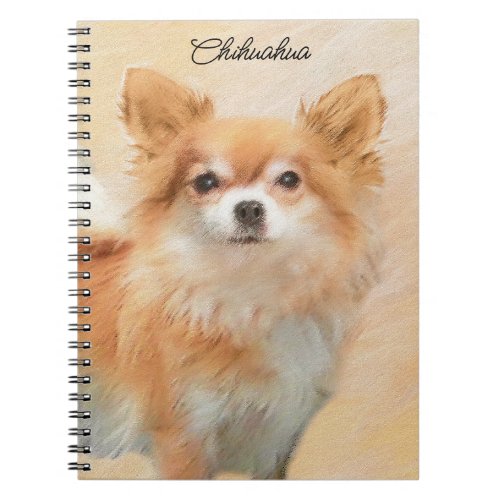 Chihuahua Long_Haired Dog Painting Original Art Notebook