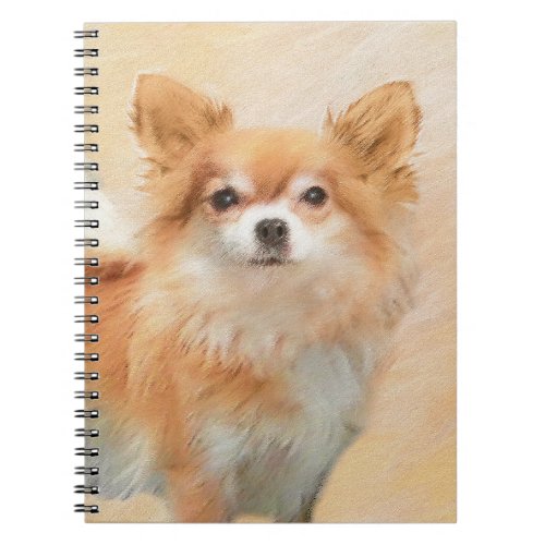 Chihuahua Long_Haired Dog Painting Original Art Notebook