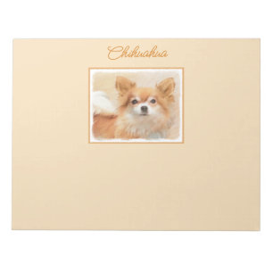 Chihuahua Long-Haired Dog Painting Original Art Notepad