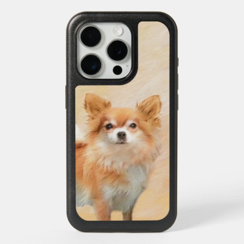 Chihuahua Long_Haired Dog Painting Original Art iPhone 15 Pro Case