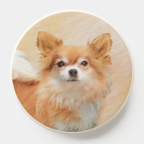 Chihuahua Long_Haired Dog Painting Original Art PopSocket