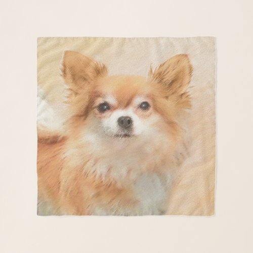 Chihuahua Long_Haired Dog Painting Original Art Scarf