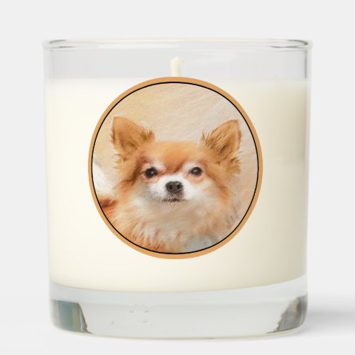 Chihuahua Long_Haired Dog Painting Original Art Scented Candle