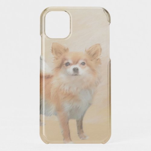 Chihuahua Long_Haired Dog Painting Original Art iPhone 11 Case