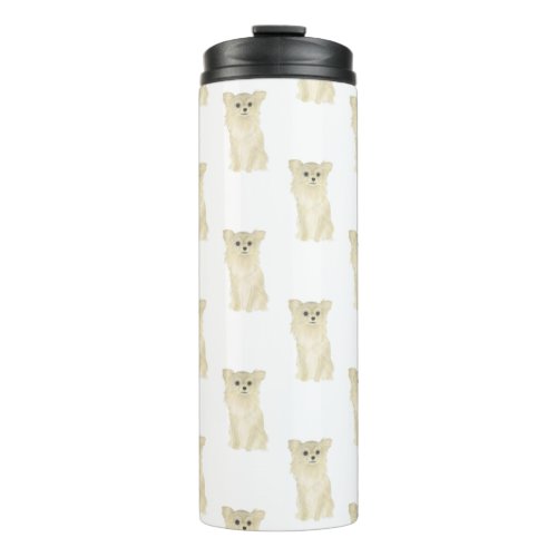 Chihuahua Long Haired Fawn Cream Tan Thermal Tu Thermal Tumbler