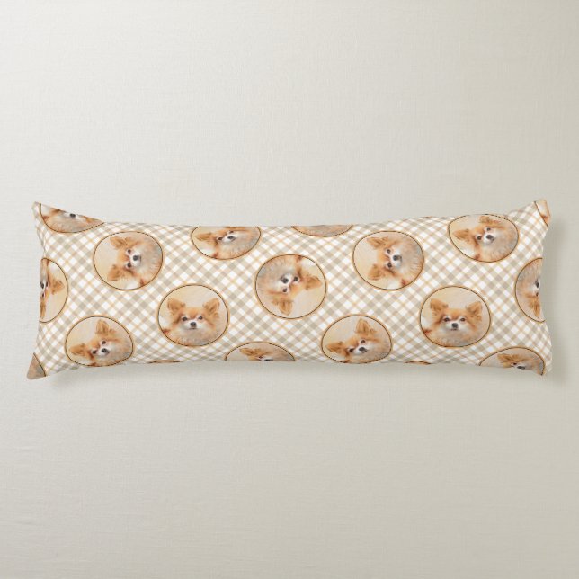 Chihuahua Long-Haired Painting Original Dog Art Body Pillow (Front)