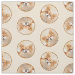 Chihuahua Long-Haired Painting Original Dog Art Fabric