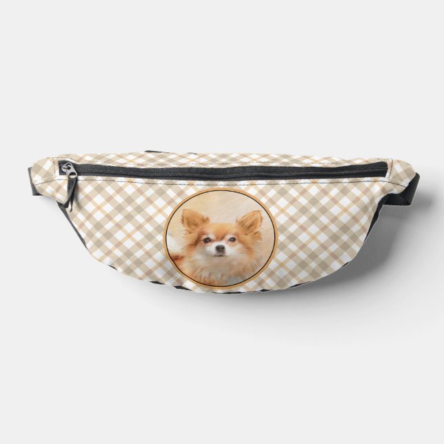 Chihuahua Long-Haired Painting Original Dog Art Fanny Pack (Lay Down)
