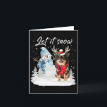 Chihuahua Long Haired Santa Dog Christmas Snowman  Card<br><div class="desc">Chihuahua Long Haired Santa Dog Christmas Snowman Xmas</div>