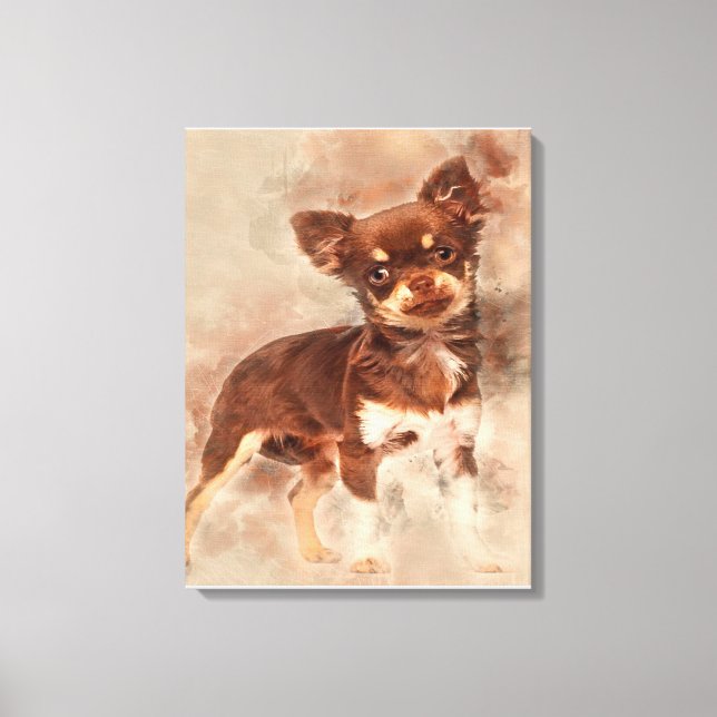 Chihuahua looking at camer_Dog Lover Canvas Print (Front)