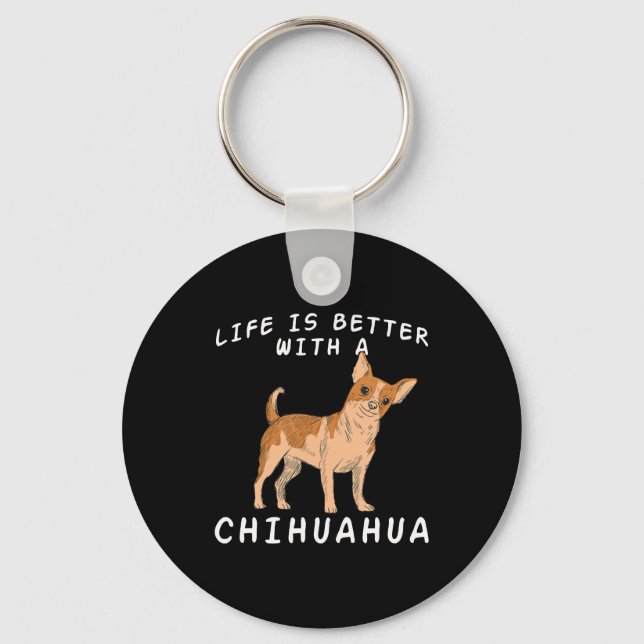 Chihuahua Love Chiuaua Dog Mom Lovers Saying Chiwa Keychain (Front)
