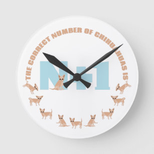 Chihuahua Love Round Clock