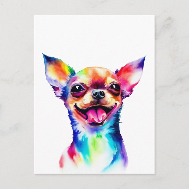 Chihuahua Lover | Colorful Chihuahua Dog art Postcard (Front)