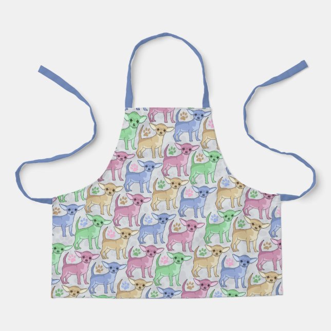 Chihuahua Lover Colorful Pattern Apron (Front)