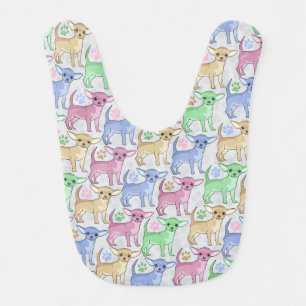 Chihuahua Lover Colorful Pattern Bib