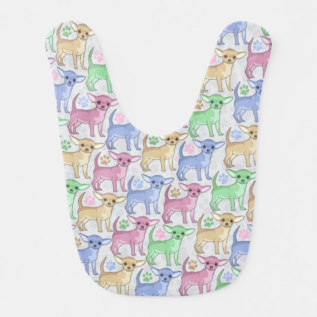 Chihuahua Lover Colorful Pattern Bib (Front)