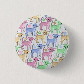 Chihuahua Lover Colorful Pattern Button