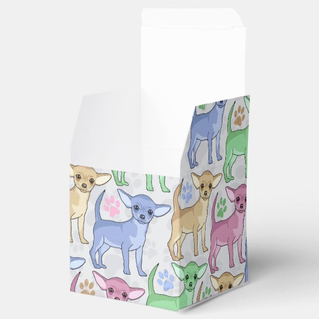 Chihuahua Lover Colorful Pattern Favor Boxes (Opened)