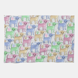Chihuahua Lover Colorful Pattern Kitchen Towel