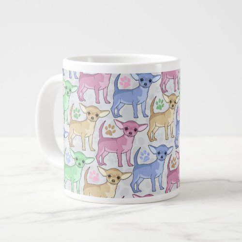 Chihuahua Lover Colorful Pattern Large Coffee Mug