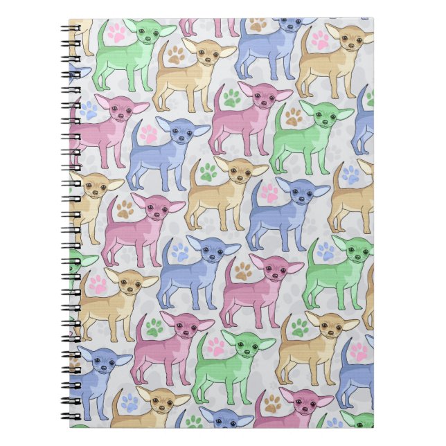 Chihuahua Lover Colorful Pattern Notebook (Front)