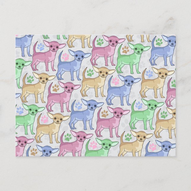 Chihuahua Lover Colorful Pattern Postcard (Front)