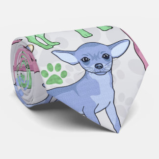 Chihuahua Lover Colorful Pattern Tie