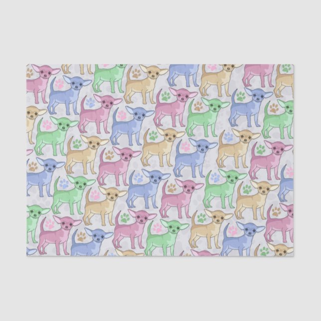 Chihuahua Lover Colorful Pattern Tissue Paper (Front)