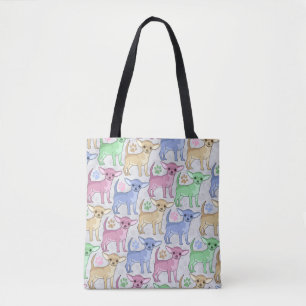 Chihuahua Lover Colorful Pattern Tote Bag