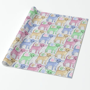Chihuahua Lover Colorful Pattern Wrapping Paper