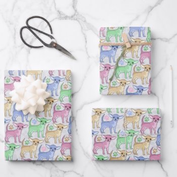 Chihuahua Lover Colorful Wrapping Paper Sheets by ironydesigns at Zazzle