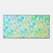 Chihuahua Lover Pattern Green Desk Mat (Front)