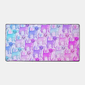 Chihuahua Lover Pattern Pink Desk Mat (Front)