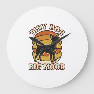 Chihuahua Lover Shirt Retro Engraved Dog Humor Des Large Clock