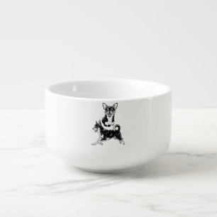Chihuahua Lover's Delight Dynamic Duo in Black Soup Mug
