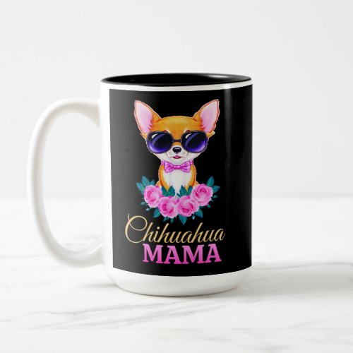 Chihuahua mama chihuahua dog mom mothers day gift Two_Tone coffee mug