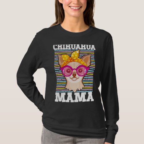 Chihuahua Mama Dog Mom Owner Cute Retro T_Shirt