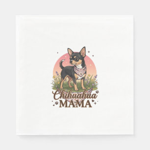 Chihuahua Mama Dog Pink Floral Bandana_1 Napkins