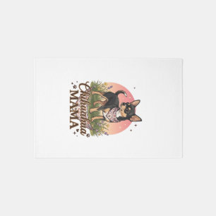 Chihuahua Mama Dog Pink Floral Bandana_1 Rug