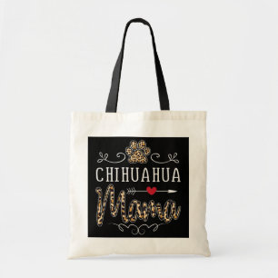 Chihuahua Mama Leopard Print Funny Dog Mom Tote Bag