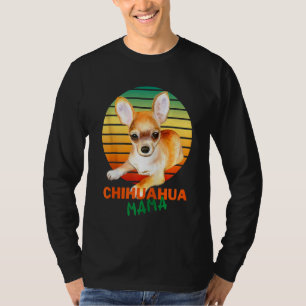 Chihuahua Mama On Vintage Sunset Chihuahua Lovers  T-Shirt