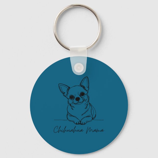 Chihuahua Mama Short Haired Chihuahua Mom Cute Dog Keychain (Front)
