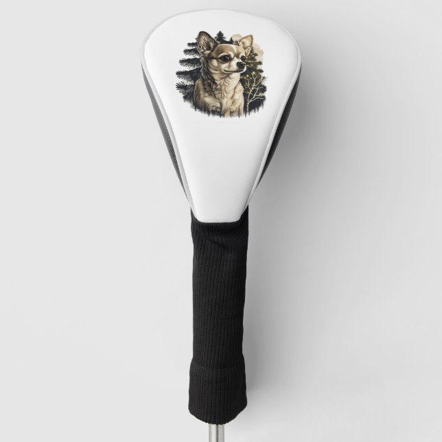Chihuahua  Merry Christmas  X-Mas Tree  Cute       Golf Head Cover (Front)
