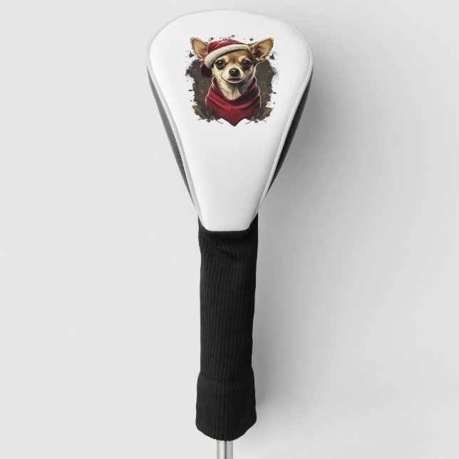 Chihuahua  Merry Christmas  X-Mas Tree  Cute       Golf Head Cover (Front)