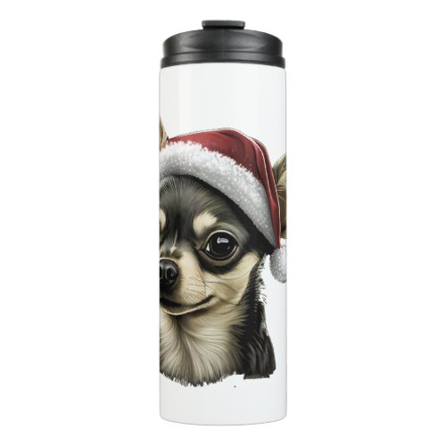 Chihuahua Merry Christmas X_Mas Tree Cute Thermal Tumbler