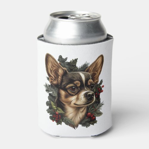 Chihuahua  Merry Christmas  Xmas Tree  Cute Dog Can Cooler